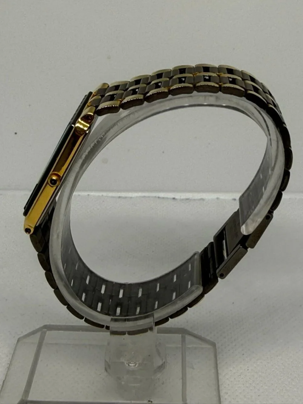 Citizen Vintage Tank Gold-Tone Black Dial Rectangular Quartz Watch 2828-299009